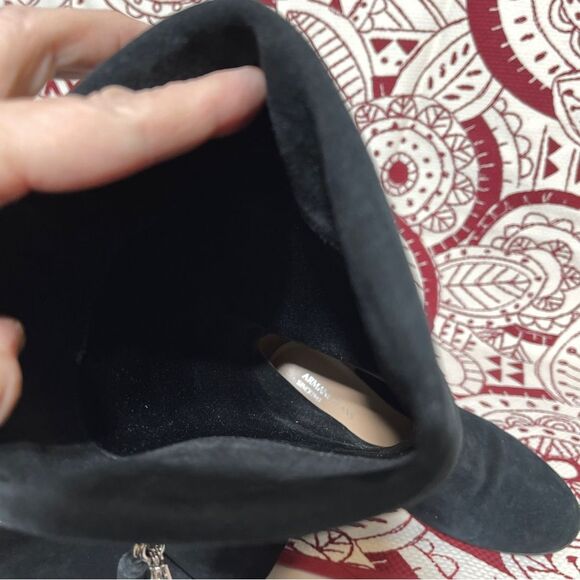 black wedges suede leather boots size 36 - Picture 5 of 9